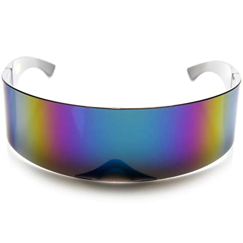 futuristic wrap around glasses.